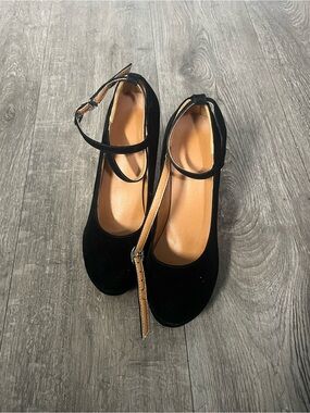 Black Platform Mary Jane Ankle Strap Heels Size 38
